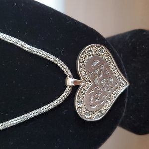 VTG Lois Hill Sterling SilverHeart Pendant Necklace